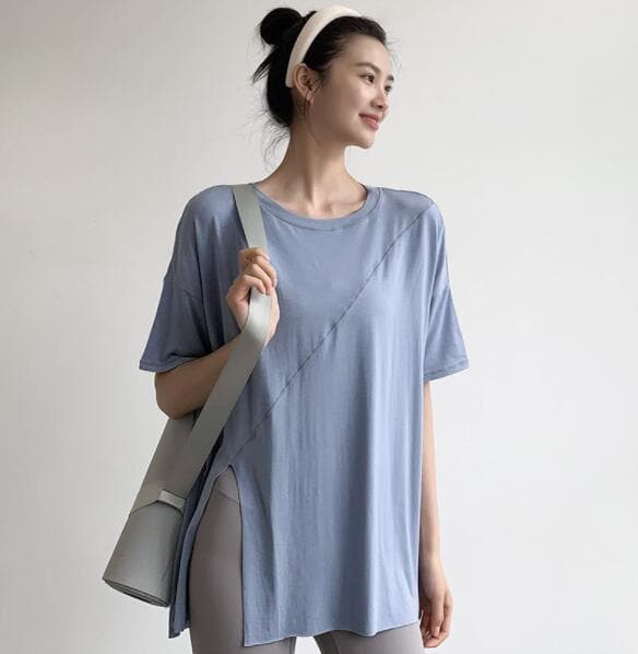 スポーツウェア レディース半袖ヨガ服速乾フィットネス用Tシャツ