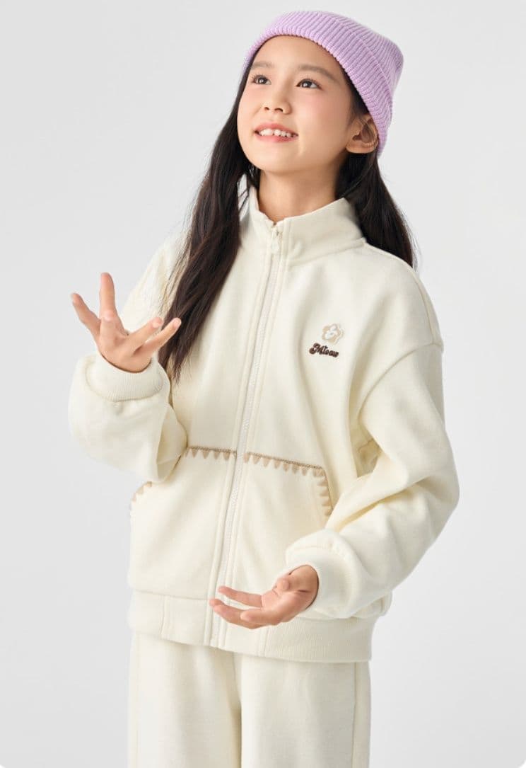 スポーツウェア キッズ ふわもこ肌理ジップアップセット