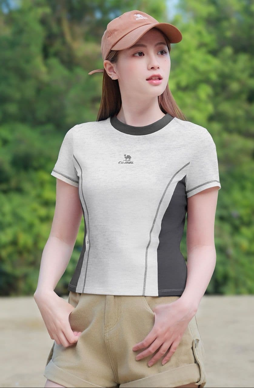 スポーツウェア レディース 涼感切替デザイン半袖Tシャツ