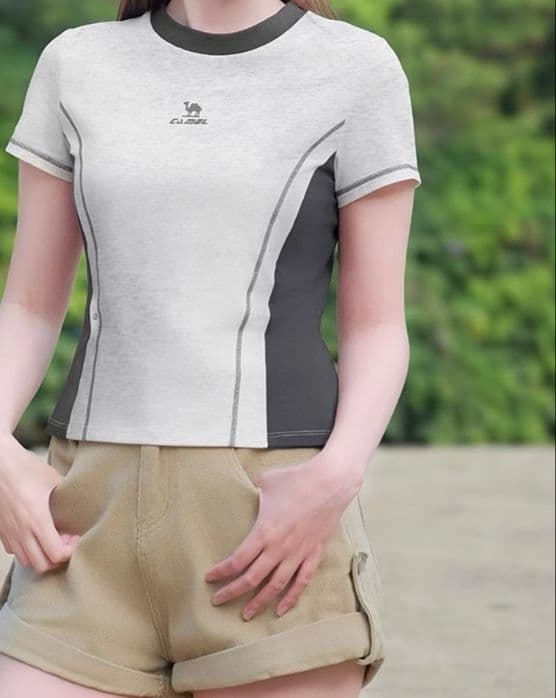 スポーツウェア レディース 涼感切替デザイン半袖Tシャツ