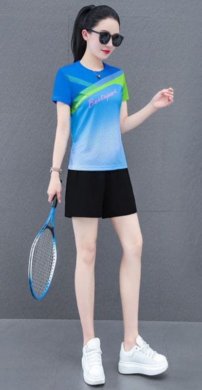 スポーツウェア レディース 流線グラデーション速乾Tシャツ