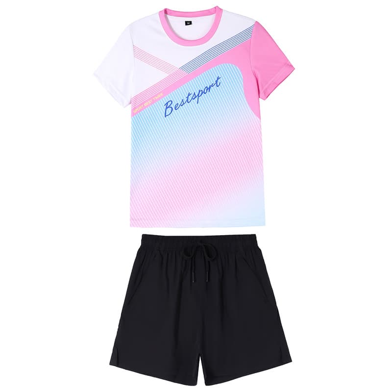 スポーツウェア レディース 流線グラデーション速乾Tシャツ