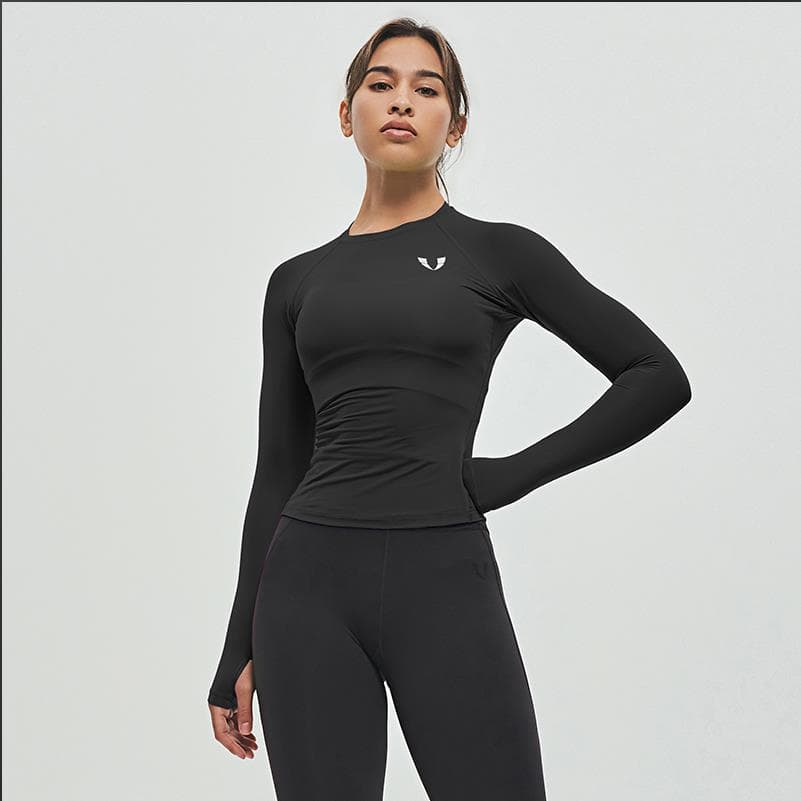 スポーツウェア レディース フィット感抜群サムホール長袖トップス