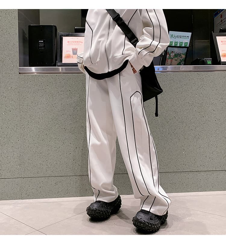 スポーツウェア メンズ ラインデザイン ジャージ上下セット