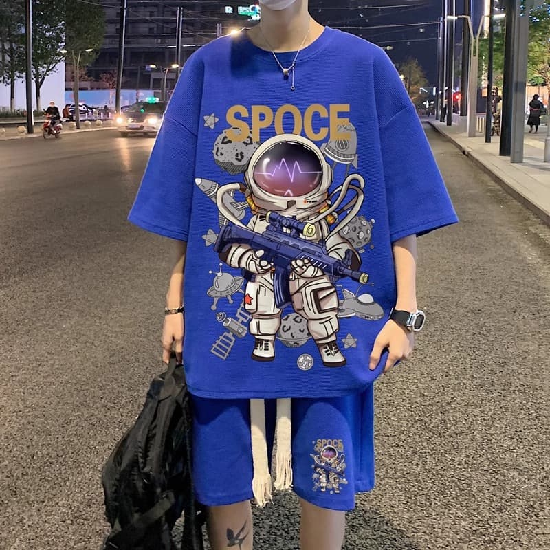 スポーツウェア 宇宙飛行士プリント上下セット