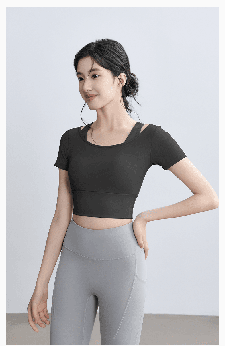 スポーツウェア レディース シームレス フィット クロップトップ
