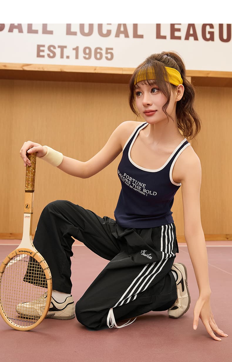 スポーツウェア レディース リボンディテール ワイドパンツ