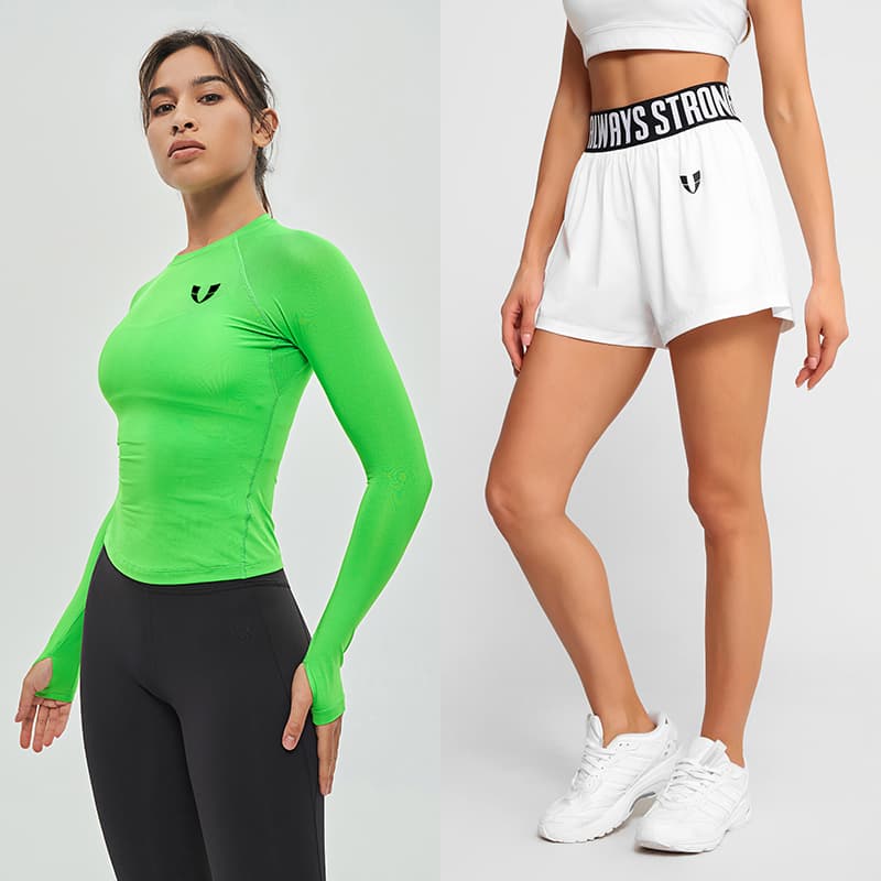 スポーツウェア レディース フィット感抜群サムホール長袖トップス