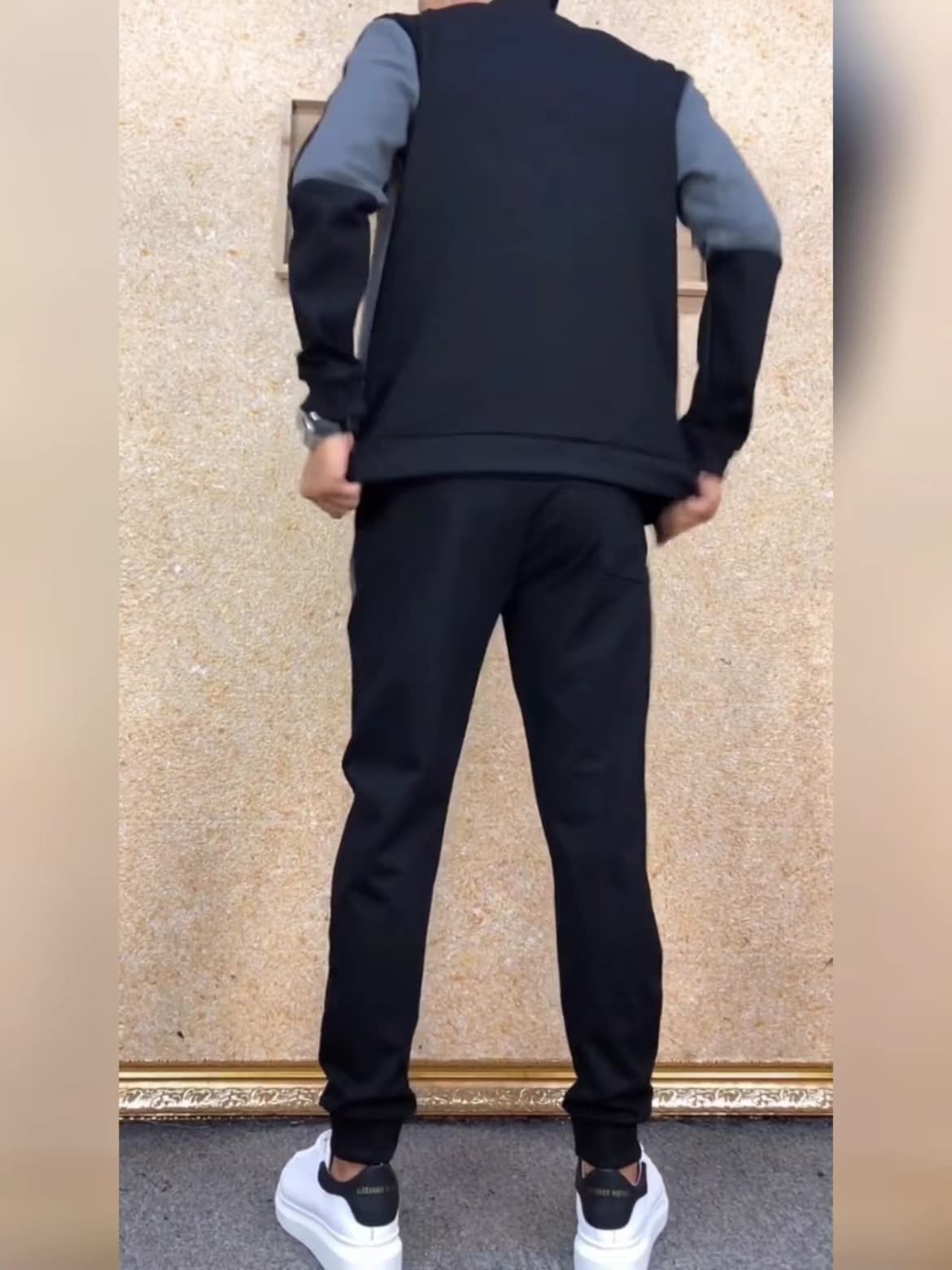 スポーツウェア メンズ スタイリッシュ切替デザイン上下セット