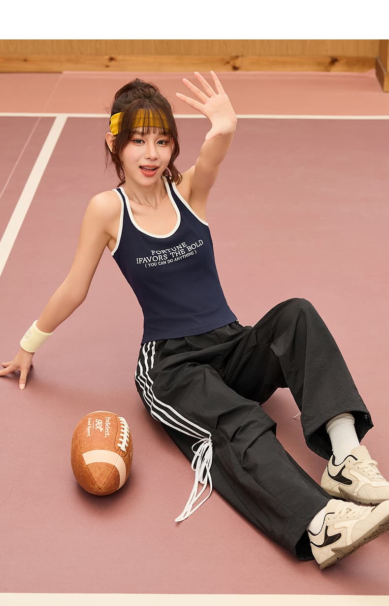 スポーツウェア レディース リボンディテール ワイドパンツ