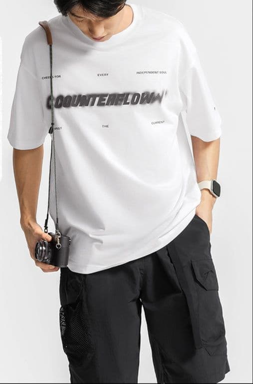 スポーツウェア メンズ 速乾メッセージプリント半袖シャツ