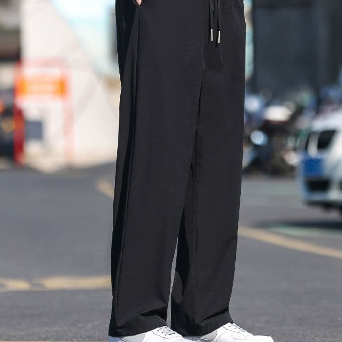 男性用スポーツウェア ゆったりワイド長パンツ